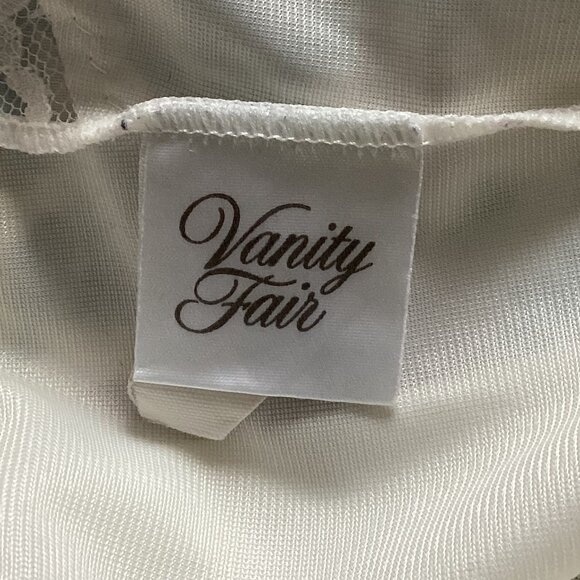 Vanity Fair Women's White Lace Trim Camisole Tank Top Size 38 Lingerie Chemises - Picture 5 of 7